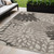 5' X 8' Gray Floral Indoor Outdoor Area Rug