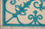 8' X 11' Aqua Damask Indoor Outdoor Area Rug 8' X 11' Aqua Damask Indoor Outdoor Area Rug