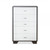 32" Brown and White Five Drawer Standard Chest