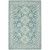 8' X 10' Aqua And Ivory Wool Oriental Hand Hooked Area Rug