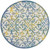 4' Ivory And Blue Round Indoor Outdoor Area Rug 4' Ivory And Blue Round Indoor Outdoor Area Rug