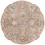 8' Rust Green And Black Floral Distressed Round Rug
