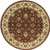 6' Red and Ivory Floral Round Rug