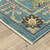 10' X 13' Blue Yellow And Ivory Oriental Area Rug With Fringe