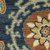 8' Blue And Rust Medallion Runner Rug With Fringe