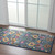 6' Blue And Orange Floral Distressed Runner Rug 6' Blue And Orange Floral Distressed Runner Rug