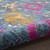 7' X 10' Blue And Orange Floral Distressed Area Rug 7' X 10' Blue And Orange Floral Distressed Area Rug