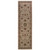 9' Ivory And Green Oriental Runner Rug
