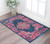 2' X 3' Blue And Pink Medallion Distressed Area Rug