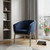 28" Blue And Brown Velvet Arm Chair