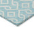5' X 8' Aqua And Ivory Geometric Washable Indoor Outdoor Area Rug
