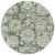 8' Artichoke Green And Olive Green Round Floral Washable Indoor Outdoor Area Rug