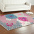 5' X 7' Gray And Pink Floral Area Rug