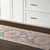 8' Teal And Ivory Medallion Distressed Runner Rug 8' Teal And Ivory Medallion Distressed Runner Rug
