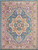 7' X 10' Teal And Ivory Medallion Distressed Area Rug