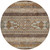 8' Chocolate And Gray Round Southwestern Washable Indoor Outdoor Area Rug