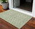 3' X 5' Green And Beige Geometric Washable Indoor Outdoor Area Rug 3' X 5' Green And Beige Geometric Washable Indoor Outdoor Area Rug