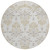 8' Ivory Beige And Taupe Round Oriental Washable Indoor Outdoor Area Rug