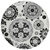 8' Black Gray And Silver Round Floral Medallion Washable Indoor Outdoor Area Rug 8' Black Gray And Silver Round Floral Medallion Washable Indoor Outdoor Area Rug