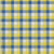 8' X 10' Yellow Navy Blue And Ivory Plaid Washable Area Rug With UV Protection