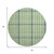 8' Green Ivory And Blue Plaid Washable Round Rug With UV Protection