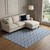 8' X 10' Navy Blue And Ivory Ogee Washable Area Rug With UV Protection 8' X 10' Navy Blue And Ivory Ogee Washable Area Rug With UV Protection
