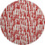 8' Red Beige And Ivory Abstract Geometric Washable Round Rug With UV Protection