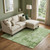 9' X 12' Green And Beige Abstract Washable Area Rug With UV Protection