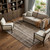 8' X 10' Brown And Taupe Striped Washable Area Rug With UV Protection