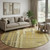 8' Gold And Brown Striped Washable Round Rug With UV Protection