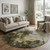 8' Brown Gold And Silver Abstract Washable Round Rug With UV Protection 8' Brown Gold And Silver Abstract Washable Round Rug With UV Protection