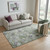 5' X 8' Green Purple And Gray Geometric Washable Area Rug With UV Protection