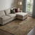 10' X 14' Brown And Gray Damask Washable Area Rug With UV Protection