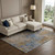 8' X 10' Navy Blue And Brown Abstract Washable Area Rug With UV Protection