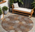 8' Brown Gray And Ivory Round Polka Dot Washable Indoor Outdoor Area Rug 8' Brown Gray And Ivory Round Polka Dot Washable Indoor Outdoor Area Rug