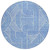 8' Blue And Ivory Round Abstract Washable Indoor Outdoor Area Rug