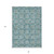 8' X 10' Teal Blue Gray And Gold Floral Washable Indoor Outdoor Area Rug