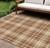 10' X 14' Brown Black And Beige Plaid Washable Indoor Outdoor Area Rug 10' X 14' Brown Black And Beige Plaid Washable Indoor Outdoor Area Rug