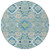 8' Teal Blue Green And Ivory Round Oriental Washable Indoor Outdoor Area Rug