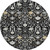 8' Black Ivory And Gray Round Oriental Washable Indoor Outdoor Area Rug 8' Black Ivory And Gray Round Oriental Washable Indoor Outdoor Area Rug