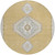 8' Gold Gray And Ivory Round Oriental Washable Indoor Outdoor Area Rug 8' Gold Gray And Ivory Round Oriental Washable Indoor Outdoor Area Rug