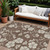9' X 12' Brown And Beige Floral Washable Indoor Outdoor Area Rug 9' X 12' Brown And Beige Floral Washable Indoor Outdoor Area Rug