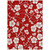 9' X 12' Red Ivory And Gray Floral Washable Indoor Outdoor Area Rug