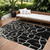 8' X 10' Black And Beige Abstract Washable Indoor Outdoor Area Rug 8' X 10' Black And Beige Abstract Washable Indoor Outdoor Area Rug