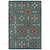 7' X 9' Blue and Orange Moroccan Indoor Outdoor Area Rug