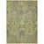 8' X 10' Artichoke Green Gray And Tan Damask Washable Indoor Outdoor Area Rug