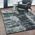 10' X 13' Black And Ivory Abstract Distressed Area Rug