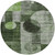 8' Fern Green And Gray Round Geometric Washable Indoor Outdoor Area Rug 8' Fern Green And Gray Round Geometric Washable Indoor Outdoor Area Rug