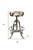 Brown And White and Silver Iron Backless Swivel Bar Chair Brown And White and Silver Iron Backless Swivel Bar Chair