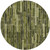8' Olive Green And Dark Olive Green Round Striped Washable Indoor Outdoor Area Rug